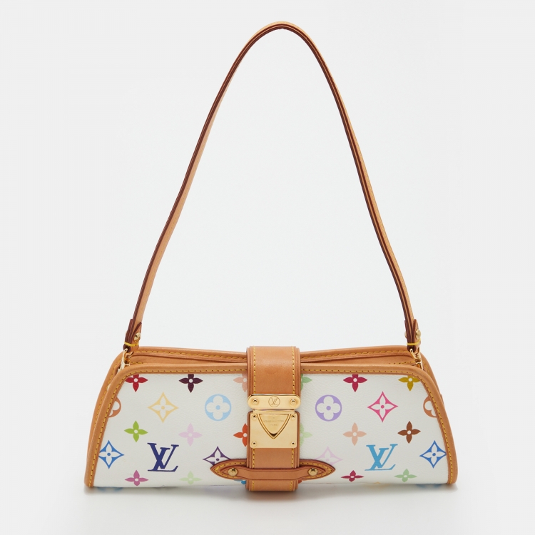 Pre Owned Louis Vuitton White Monogram Multicolore Canvas Shirley Bag