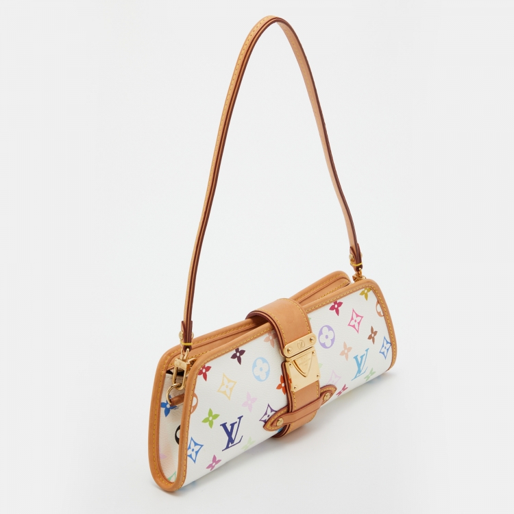Pre Owned Louis Vuitton White Monogram Multicolore Canvas Shirley Bag