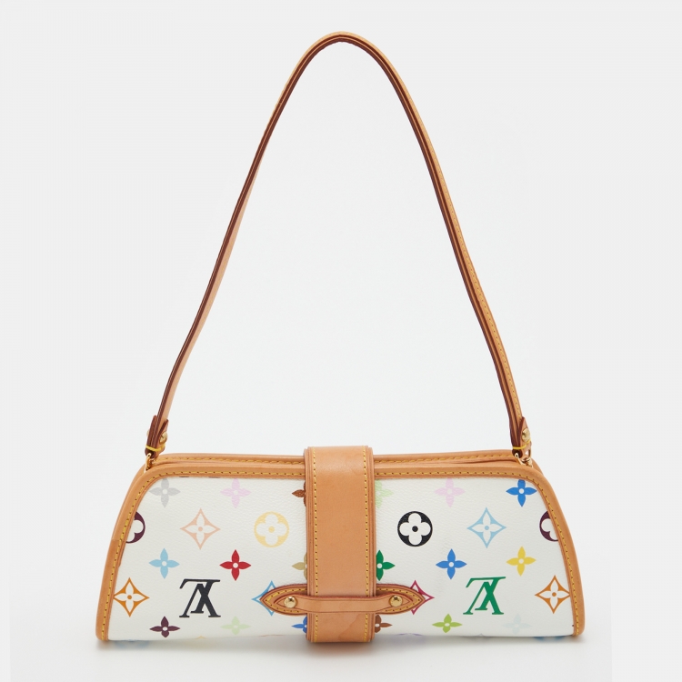 Pre Owned Louis Vuitton White Monogram Multicolore Canvas Shirley Bag