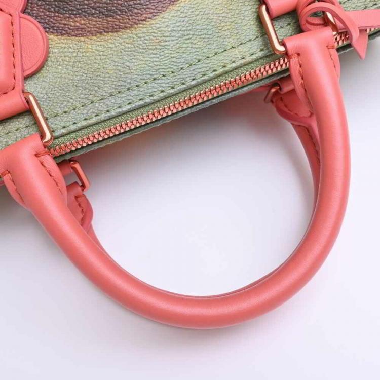 Pre Owned Louis Vuitton Mona Lisa Printed Leather Masters Collection  Leonardo Da Vinci Speedy 30 Boston Bag