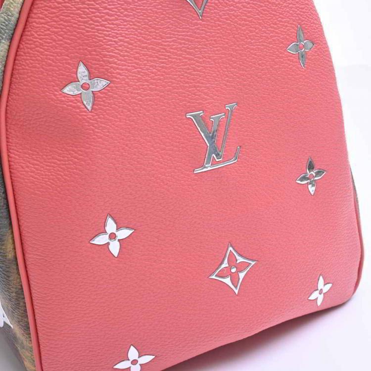 Pre Owned Louis Vuitton Mona Lisa Printed Leather Masters Collection  Leonardo Da Vinci Speedy 30 Boston Bag
