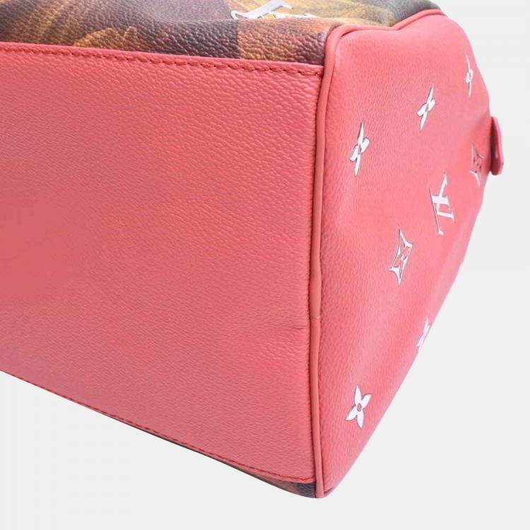 Pre Owned Louis Vuitton Mona Lisa Printed Leather Masters Collection  Leonardo Da Vinci Speedy 30 Boston Bag