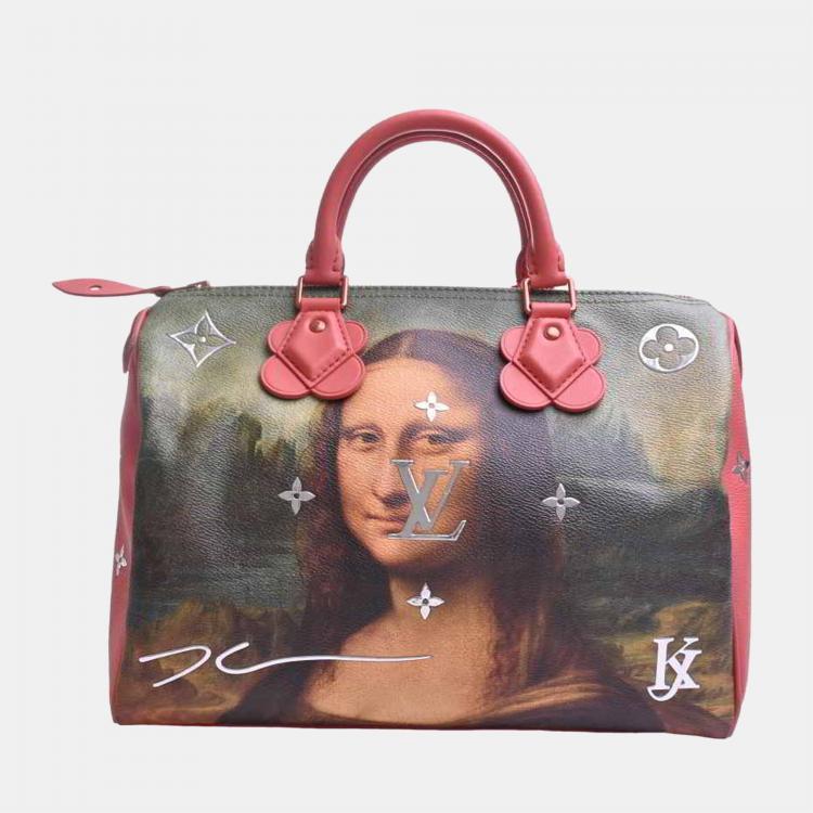 Louis Vuitton Mona Lisa Printed Leather Masters Collection Leonardo Da  Vinci Speedy 30 Boston Bag Louis Vuitton