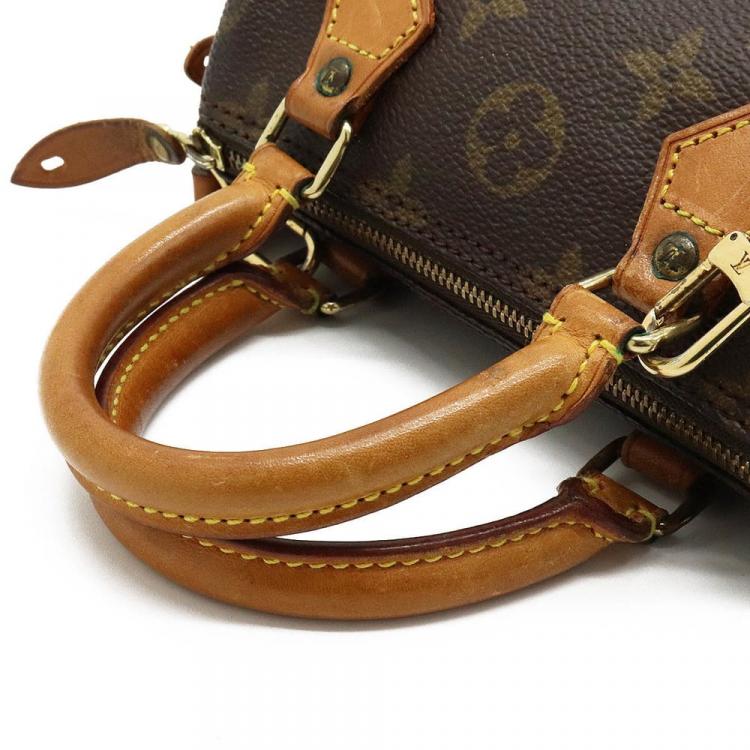 Pre Owned Louis Vuitton Brown Monogram Canvas Speedy Mini Top Handle Bag