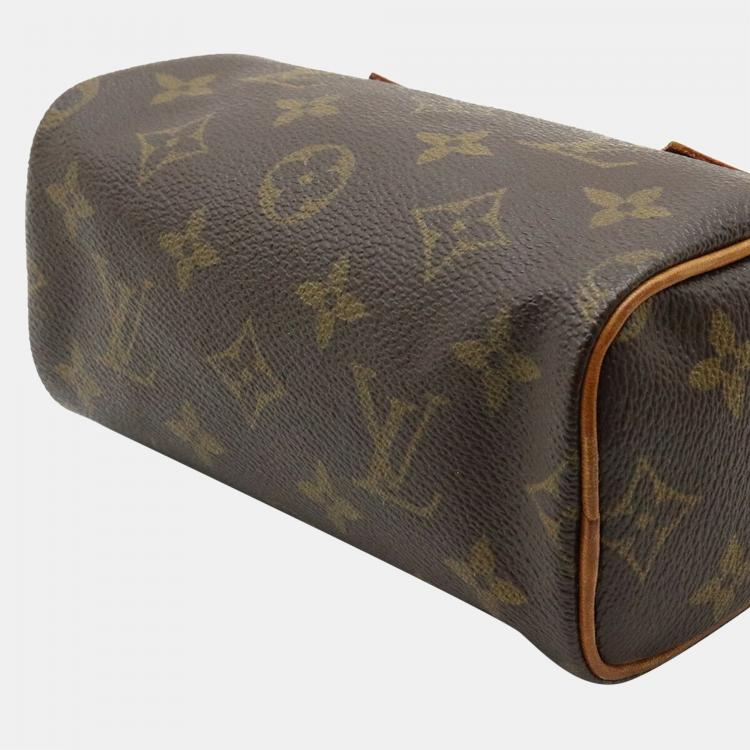 Pre Owned Louis Vuitton Brown Monogram Canvas Speedy Mini Top Handle Bag