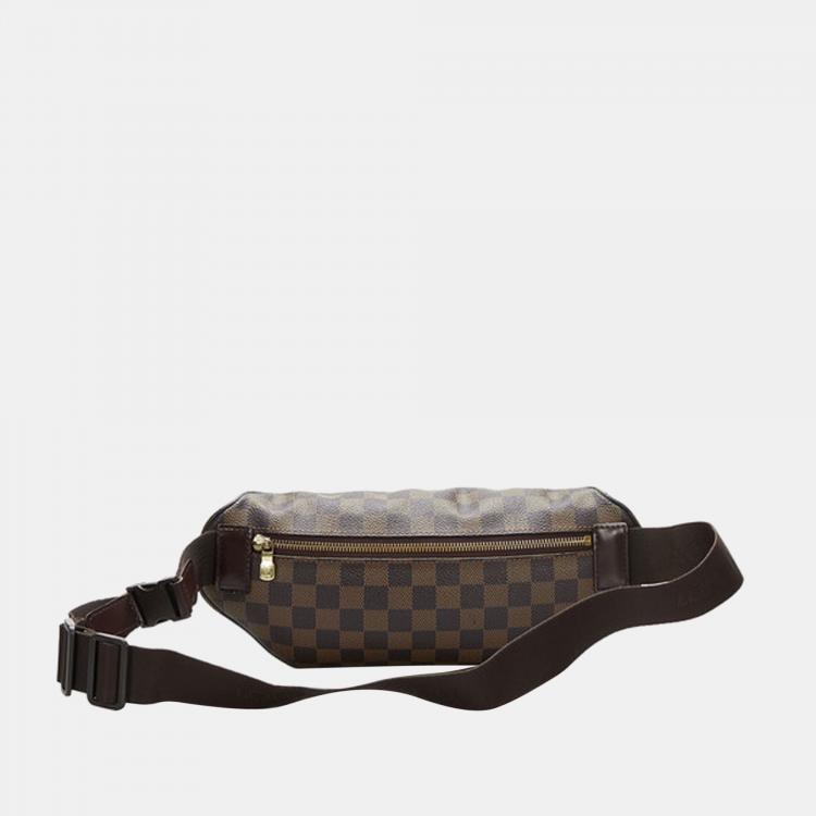 Pre Owned Louis Vuitton Brown Canvas Damier Ebene Merville belt bag