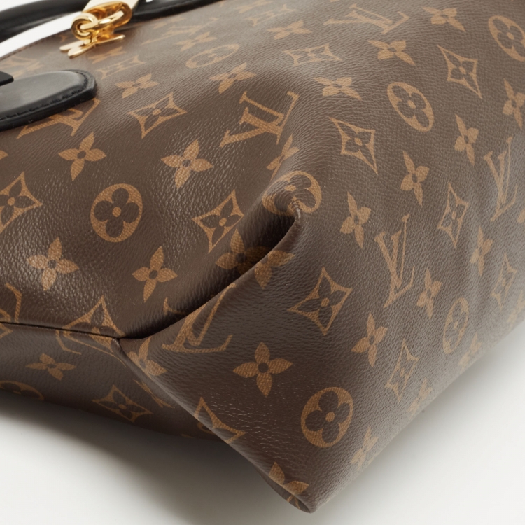 Pre Owned Louis Vuitton Black Monogram Canvas Flower Zipped PM Bag