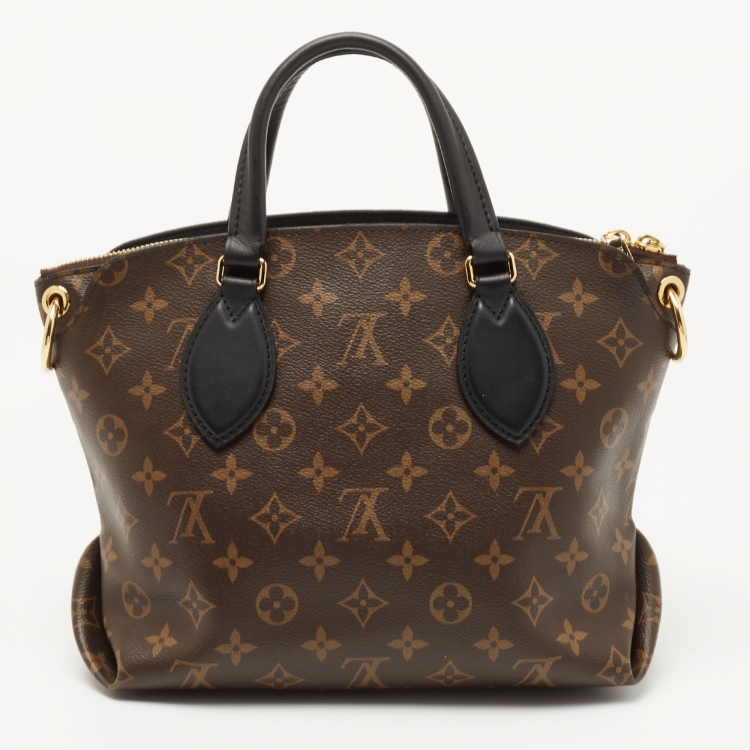 Pre Owned Louis Vuitton Black Monogram Canvas Flower Zipped PM Bag