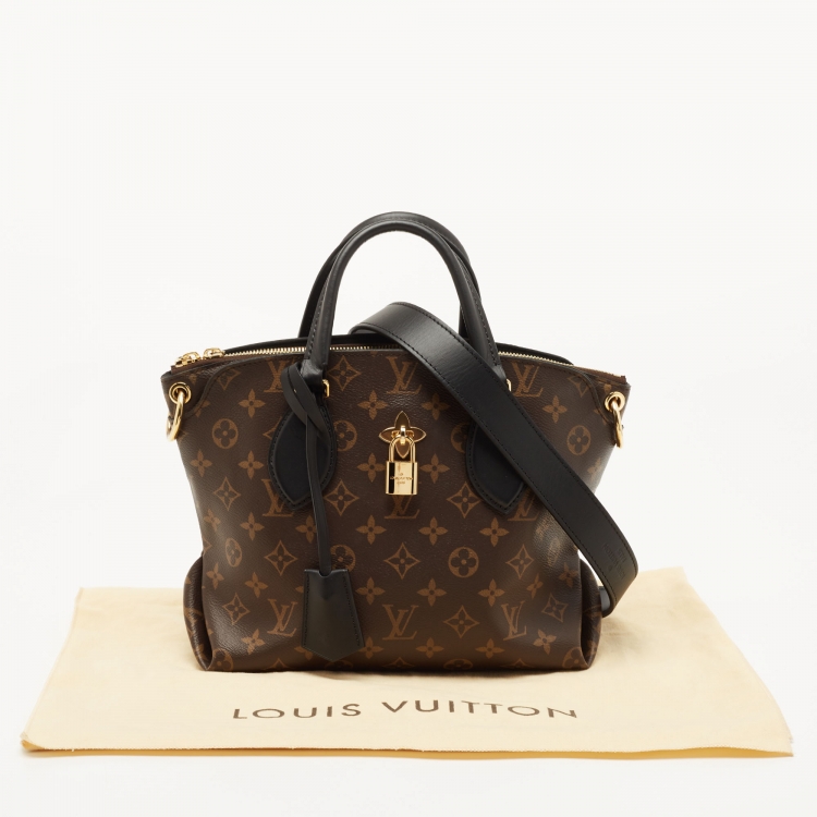 Pre Owned Louis Vuitton Black Monogram Canvas Flower Zipped PM Bag