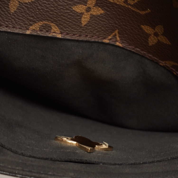 Pre Owned Louis Vuitton Black Monogram Canvas Flower Zipped PM Bag