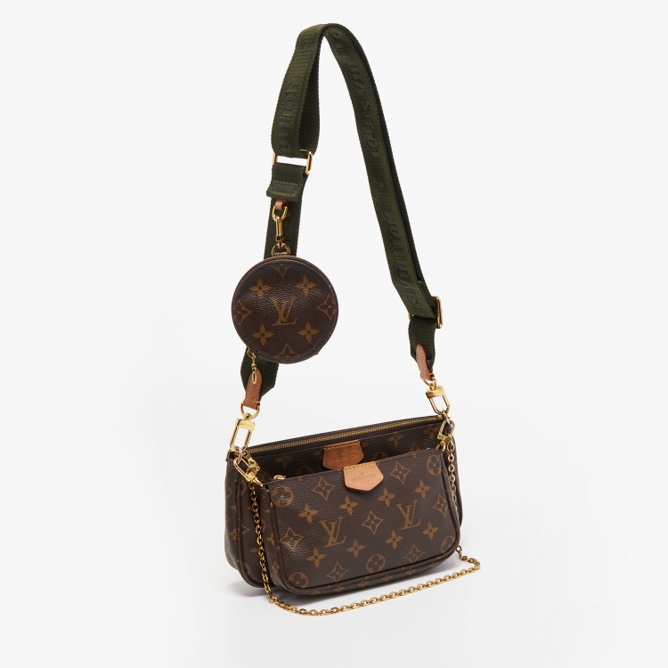Pre Owned Louis Vuitton Fatigue Green Monogram Canvas Multi Pochette Accessoires