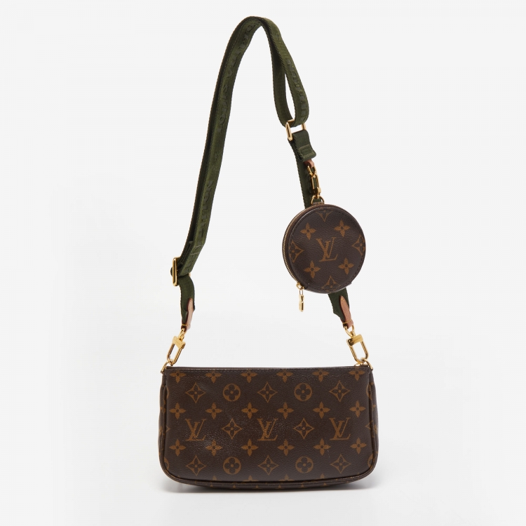 Pre Owned Louis Vuitton Fatigue Green Monogram Canvas Multi Pochette Accessoires