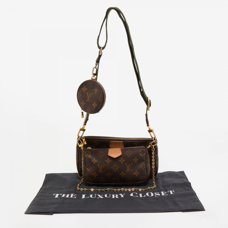 Pre Owned Louis Vuitton Fatigue Green Monogram Canvas Multi Pochette Accessoires