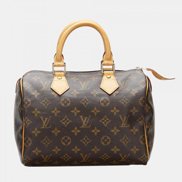 Pre Owned Louis Vuitton Brown Monogram Speedy 25