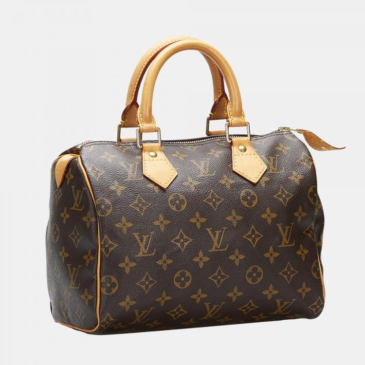 Pre Owned Louis Vuitton Brown Monogram Speedy 25