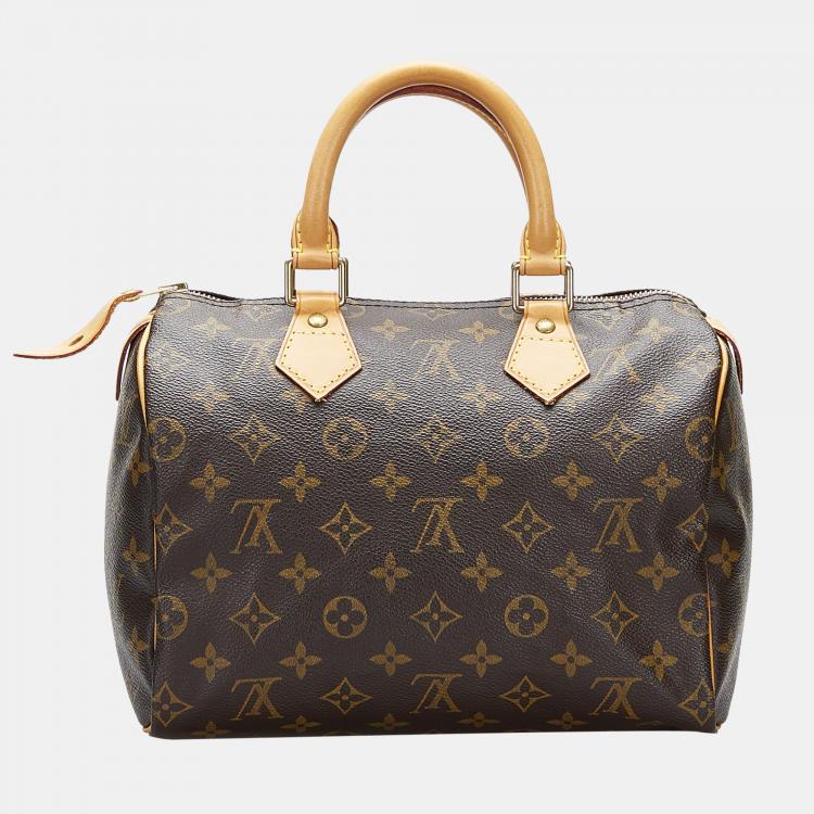 Pre Owned Louis Vuitton Brown Monogram Speedy 25