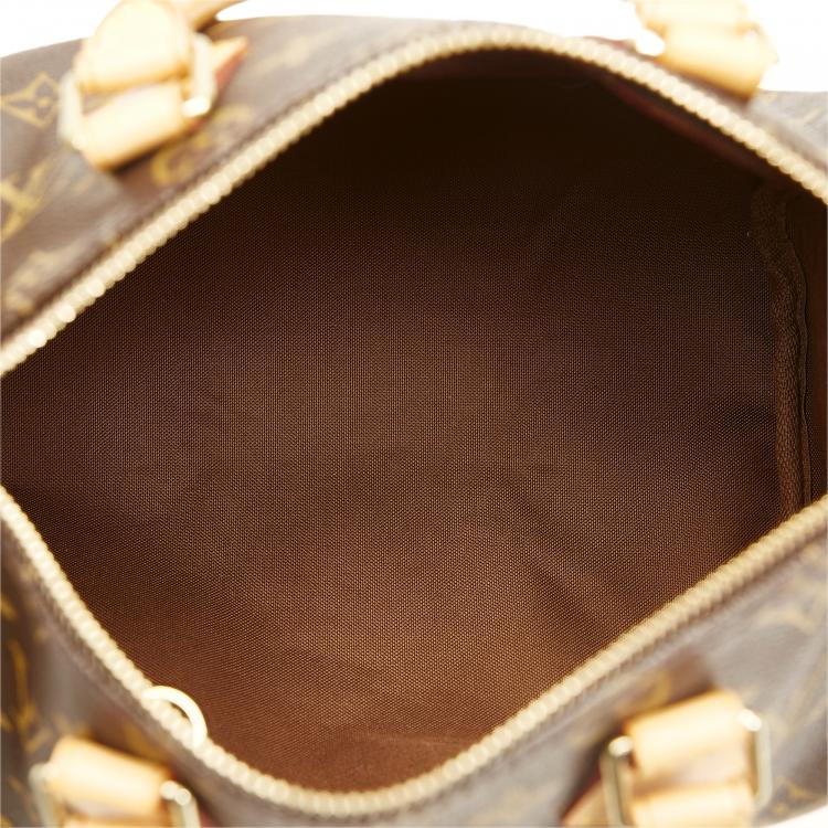 Pre Owned Louis Vuitton Brown Monogram Speedy 25