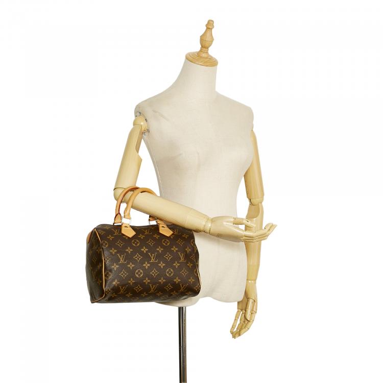 Pre Owned Louis Vuitton Brown Monogram Speedy 25
