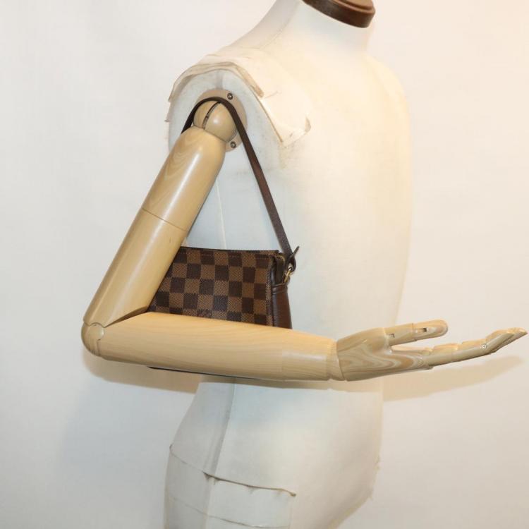 Pre Owned Louis Vuitton Brown Damier Ebene Canvas Navona Pochette Accessoire Shoulder Bag