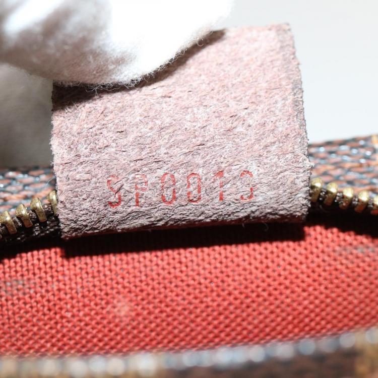 Pre Owned Louis Vuitton Brown Damier Ebene Canvas Navona Pochette Accessoire Shoulder Bag