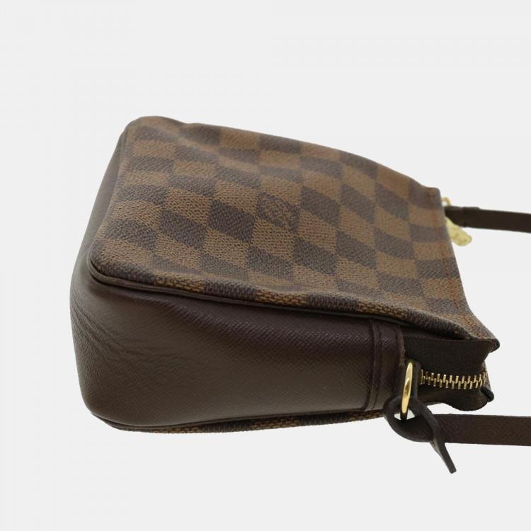 Pre Owned Louis Vuitton Brown Damier Ebene Canvas Navona Pochette Accessoire Shoulder Bag