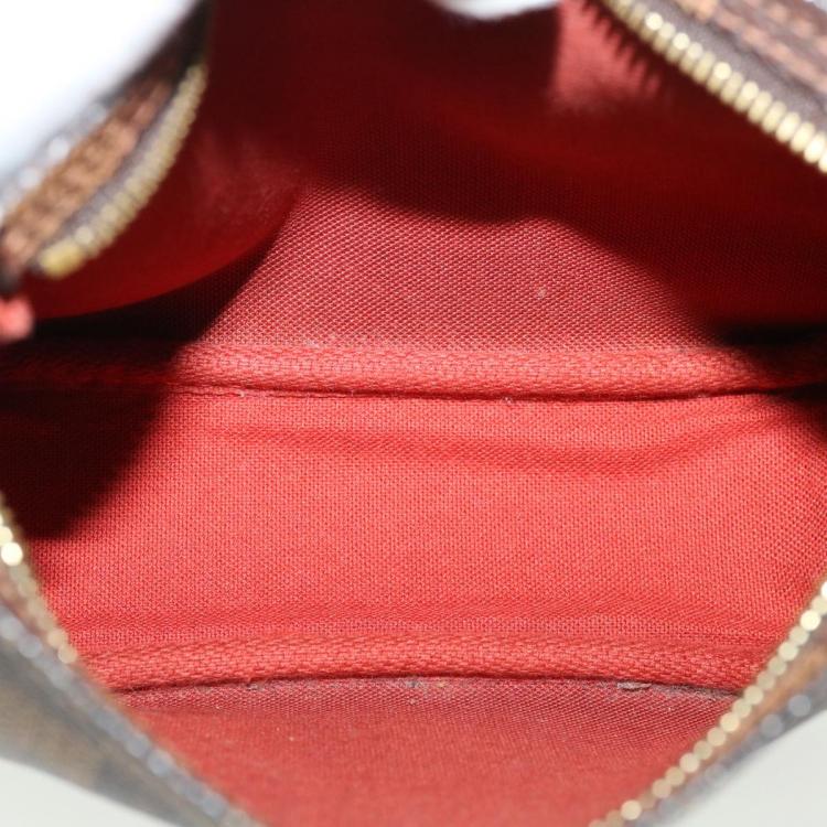 Pre Owned Louis Vuitton Brown Damier Ebene Canvas Navona Pochette Accessoire Shoulder Bag