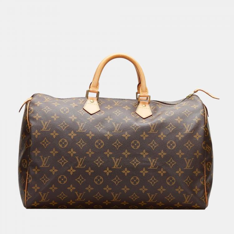 Pre Owned Louis Vuitton Brown Monogram Canvas Speedy 40 Top Handle Bag