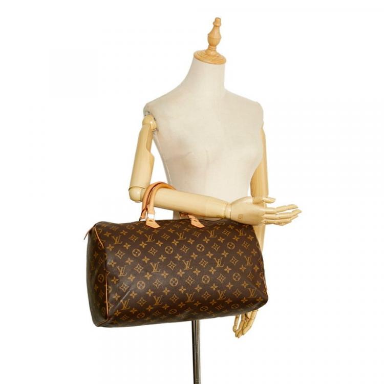 Pre Owned Louis Vuitton Brown Monogram Canvas Speedy 40 Top Handle Bag