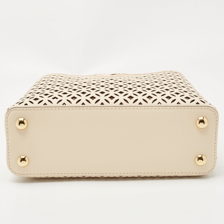 Pre Owned Louis Vuitton Light Beige Leather Limited Edition Garden Party Capucines BB Bag