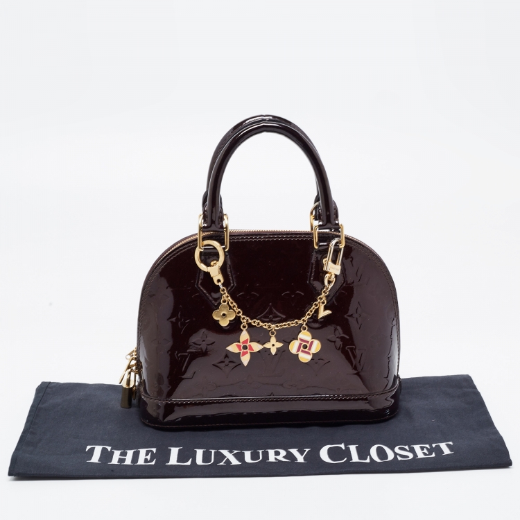 Pre Owned Louis Vuitton Amarante Monogram Vernis Alma BB Bag