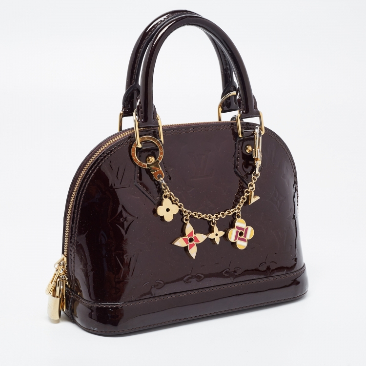 Pre Owned Louis Vuitton Amarante Monogram Vernis Alma BB Bag
