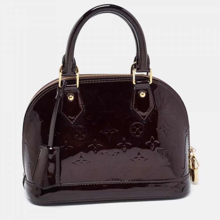 Pre Owned Louis Vuitton Amarante Monogram Vernis Alma BB Bag