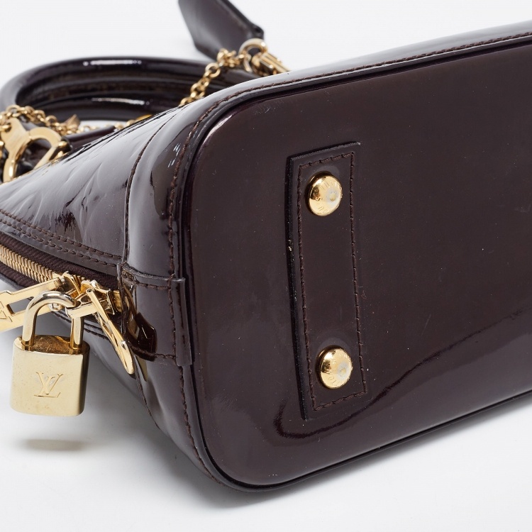 Pre Owned Louis Vuitton Amarante Monogram Vernis Alma BB Bag