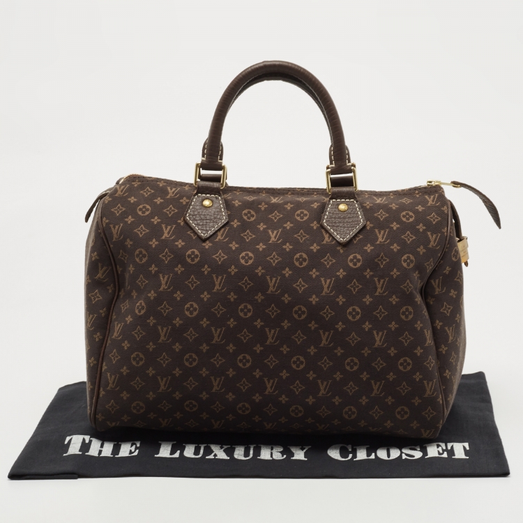 مملوكة مسبقًا Louis Vuitton Ebene Monogram Canvas Mini Lin Speedy 30 Bag