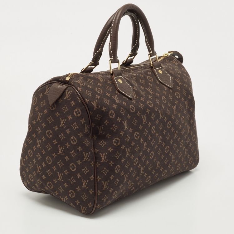 مملوكة مسبقًا Louis Vuitton Ebene Monogram Canvas Mini Lin Speedy 30 Bag