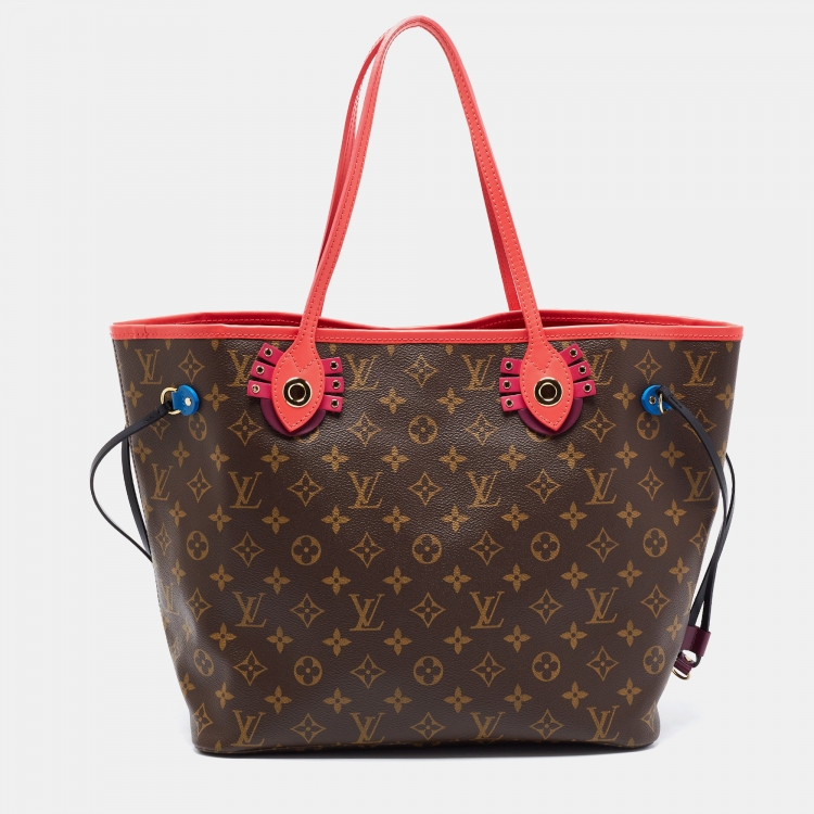 Pre Owned Louis Vuitton Flamingo Monogram Canvas Neverfull Totem NM MM Bag