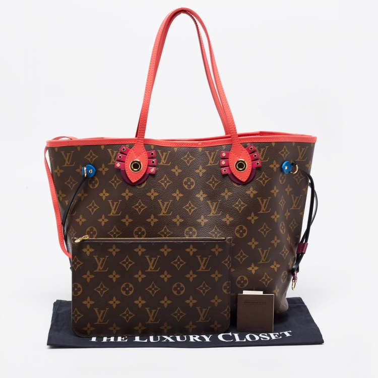 Pre Owned Louis Vuitton Flamingo Monogram Canvas Neverfull Totem NM MM Bag