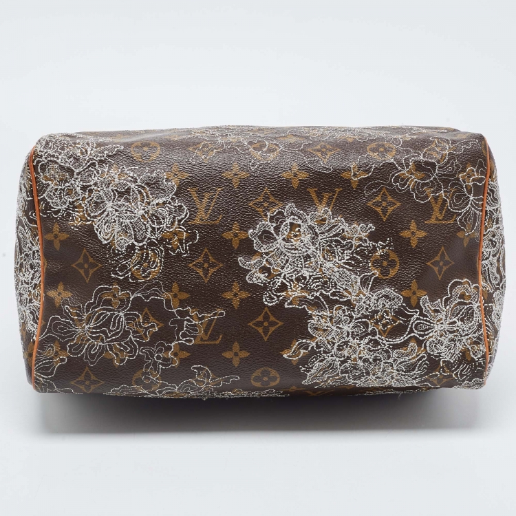 Pre Owned Louis Vuitton Monogram Canvas Limited Edition Dentelle Speedy 30