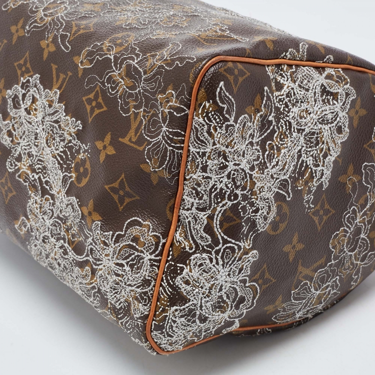 Pre Owned Louis Vuitton Monogram Canvas Limited Edition Dentelle Speedy 30