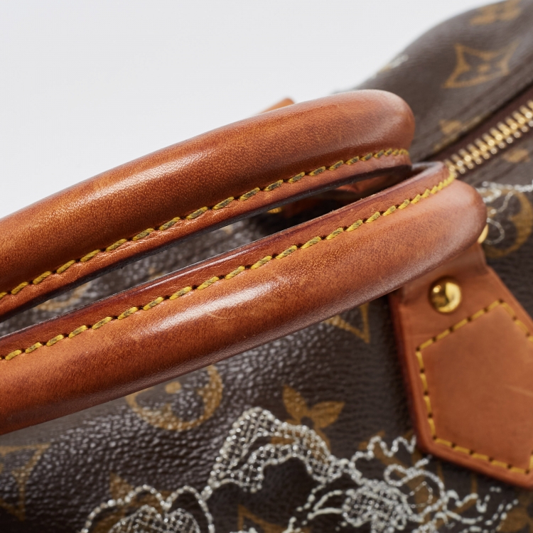 Pre Owned Louis Vuitton Monogram Canvas Limited Edition Dentelle Speedy 30