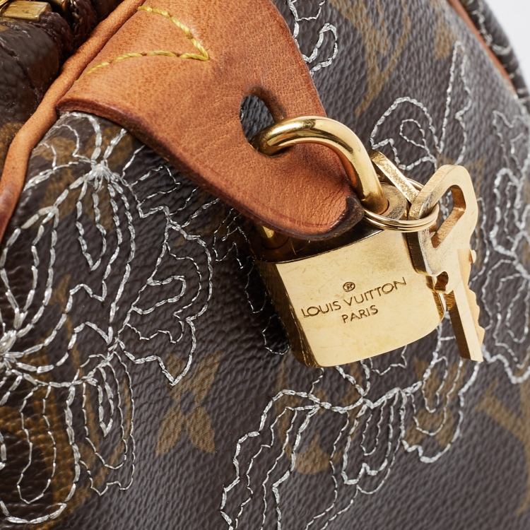 Pre Owned Louis Vuitton Monogram Canvas Limited Edition Dentelle Speedy 30
