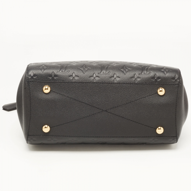 Pre Owned Louis Vuitton Black Monogram Empreinte Leather Montaigne MM Bag