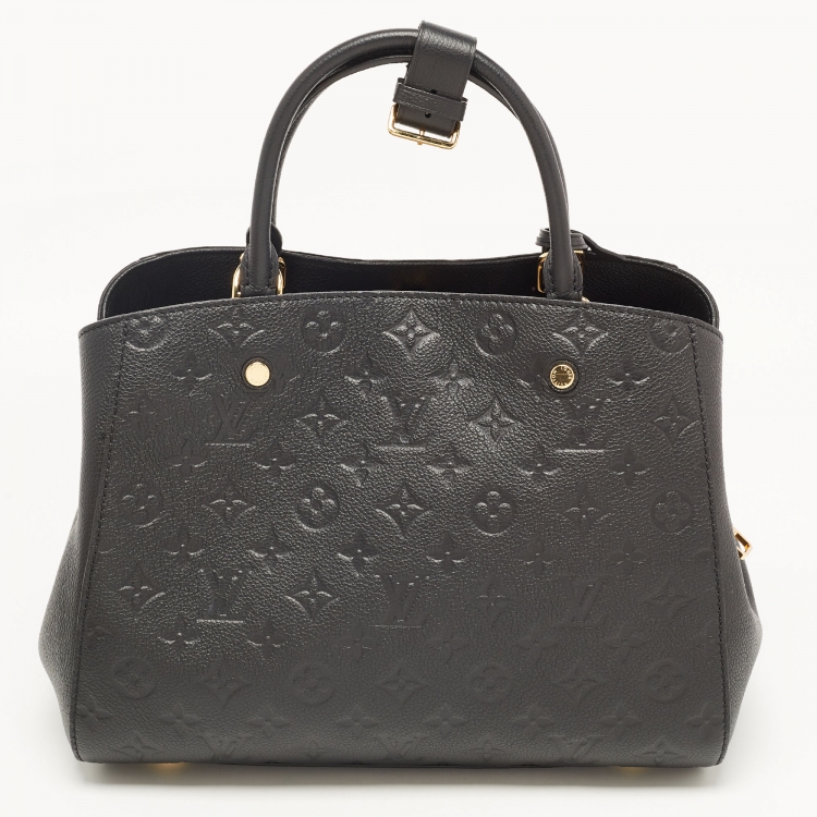 Pre Owned Louis Vuitton Black Monogram Empreinte Leather Montaigne MM Bag