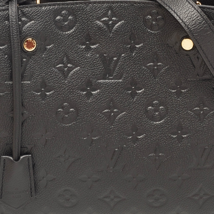 Pre Owned Louis Vuitton Black Monogram Empreinte Leather Montaigne MM Bag
