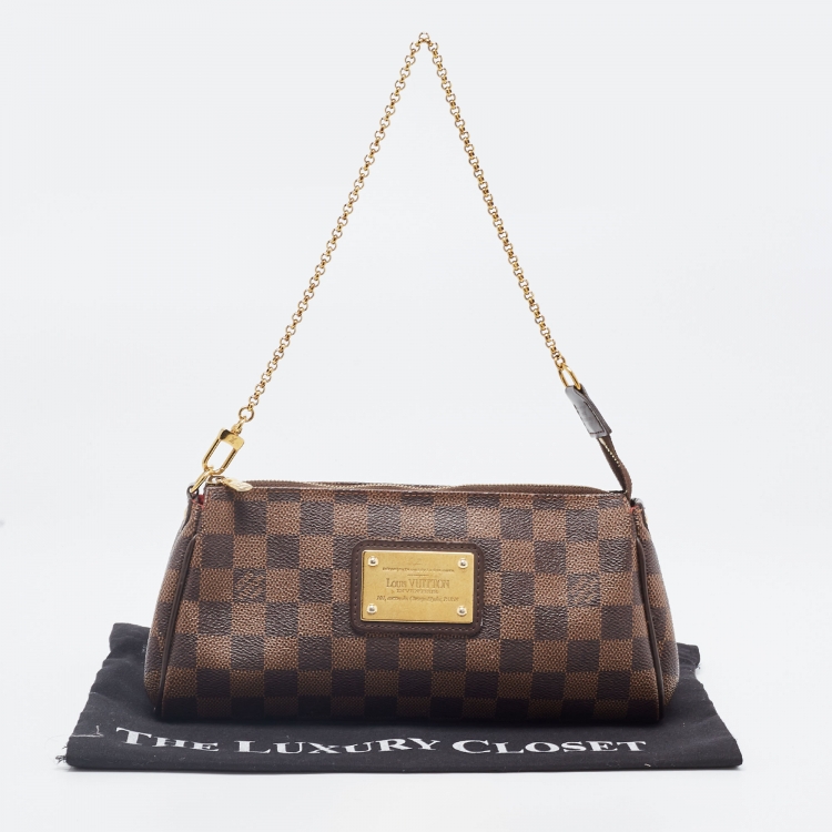 Pre Owned Louis Vuitton Damier Ebene Canvas Eva Pochette