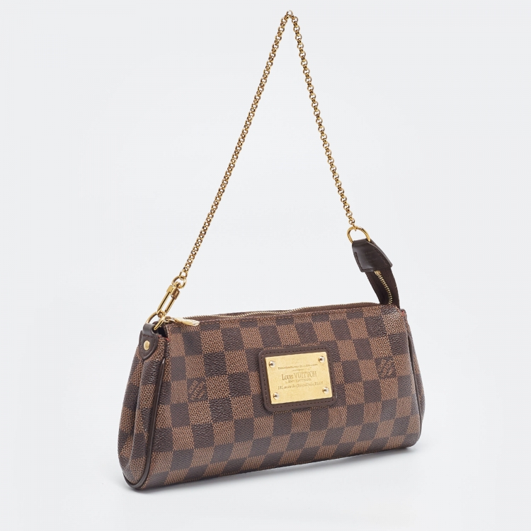 Pre Owned Louis Vuitton Damier Ebene Canvas Eva Pochette
