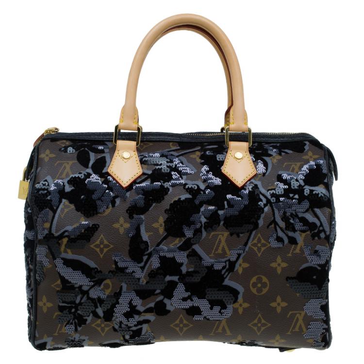 Pre Owned Louis Vuitton Monogram Canvas Limited Edition Fleur De Jais Speedy 30 Bag