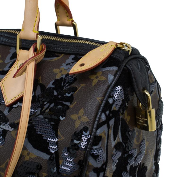 Pre Owned Louis Vuitton Monogram Canvas Limited Edition Fleur De Jais Speedy 30 Bag