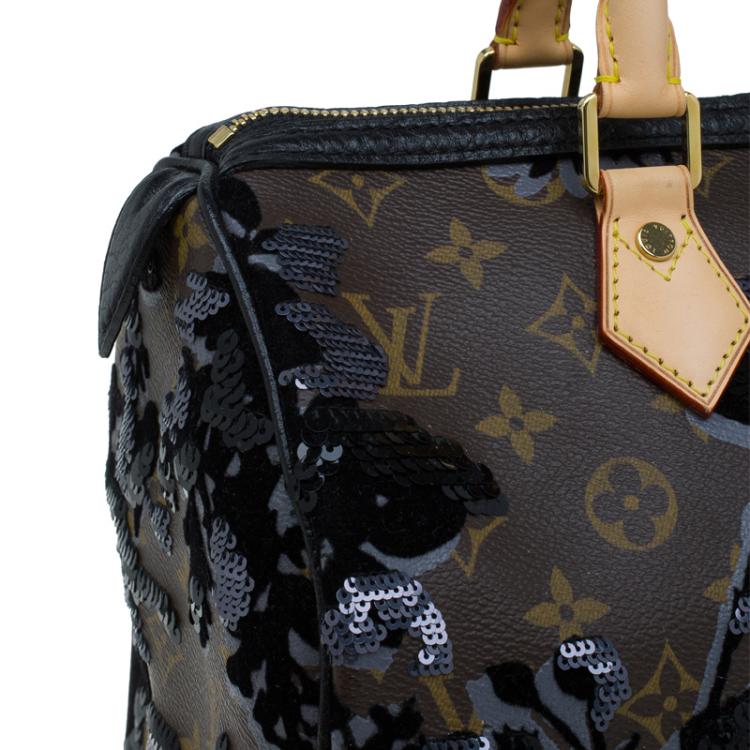 Pre Owned Louis Vuitton Monogram Canvas Limited Edition Fleur De Jais Speedy 30 Bag