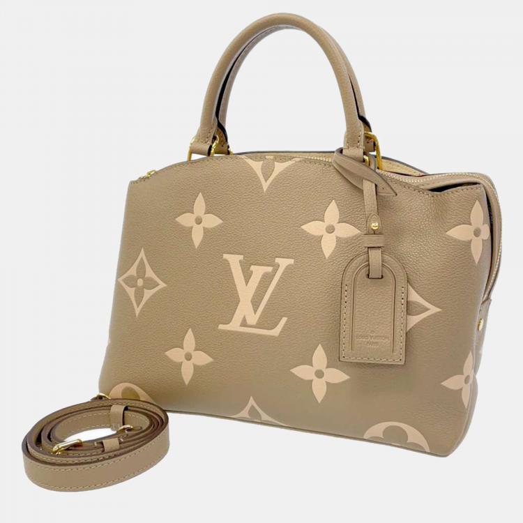 Louis Vuitton Beige Monogram Bicolor Empreinte Leather Petit Palais PM Tote Bag